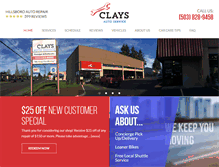 Tablet Screenshot of claysautoservice.com